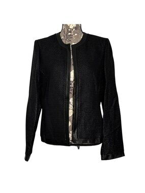 NWT Jones NY Signature Womens Tailored Black Tweed Jacket SZ 10 Pockets MSRP$134